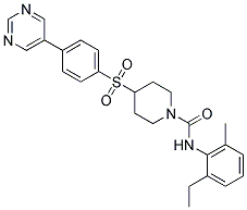 N-(2-ETHYL-6-METHYLPHENYL)-4-[(4-PYRIMIDIN-5-YLPHENYL)SULFONYL]PIPERIDINE-1-CARBOXAMIDE Struktur