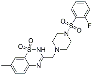 3-((4-[(2-FLUOROPHENYL)SULFONYL]PIPERAZIN-1-YL)METHYL)-7-METHYL-2H-1,2,4-BENZOTHIADIAZINE 1,1-DIOXIDE