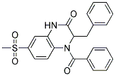 4-BENZOYL-3-BENZYL-7-(METHYLSULFONYL)-3,4-DIHYDROQUINOXALIN-2(1H)-ONE Struktur