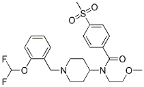 N-(1-[2-(DIFLUOROMETHOXY)BENZYL]PIPERIDIN-4-YL)-N-(2-METHOXYETHYL)-4-(METHYLSULFONYL)BENZAMIDE Struktur