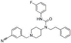 N-[1-(3-CYANOBENZYL)PIPERIDIN-4-YL]-N'-(3-FLUOROPHENYL)-N-(2-PHENYLETHYL)UREA Struktur