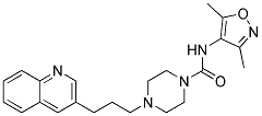 N-(3,5-DIMETHYLISOXAZOL-4-YL)-4-(3-QUINOLIN-3-YLPROPYL)PIPERAZINE-1-CARBOXAMIDE Struktur