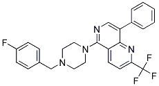 5-[4-(4-FLUOROBENZYL)PIPERAZIN-1-YL]-8-PHENYL-2-(TRIFLUOROMETHYL)-1,6-NAPHTHYRIDINE Struktur