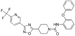 N-(2-PHENOXYPHENYL)-4-(3-[6-(TRIFLUOROMETHYL)PYRIDIN-3-YL]-1,2,4-OXADIAZOL-5-YL)PIPERIDINE-1-CARBOXAMIDE Struktur