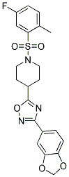 4-[3-(1,3-BENZODIOXOL-5-YL)-1,2,4-OXADIAZOL-5-YL]-1-[(5-FLUORO-2-METHYLPHENYL)SULFONYL]PIPERIDINE Struktur