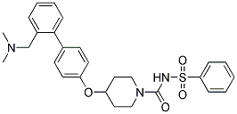 4-((2'-[(DIMETHYLAMINO)METHYL]BIPHENYL-4-YL)OXY)-N-(PHENYLSULFONYL)PIPERIDINE-1-CARBOXAMIDE Struktur