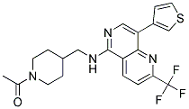 N-[(1-ACETYLPIPERIDIN-4-YL)METHYL]-8-(3-THIENYL)-2-(TRIFLUOROMETHYL)-1,6-NAPHTHYRIDIN-5-AMINE Struktur