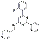 6-(2-FLUOROPHENYL)-2-PYRIDIN-2-YL-N-(PYRIDIN-4-YLMETHYL)PYRIMIDIN-4-AMINE Struktur