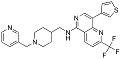 N-([1-(PYRIDIN-3-YLMETHYL)PIPERIDIN-4-YL]METHYL)-8-(3-THIENYL)-2-(TRIFLUOROMETHYL)-1,6-NAPHTHYRIDIN-5-AMINE Struktur