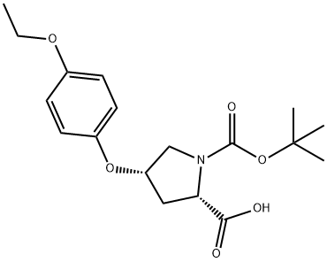 (2S,4S)-1-(TERT-BUTOXYCARBONYL)-4-(4-ETHOXY-PHENOXY)-2-PYRROLIDINECARBOXYLIC ACID Struktur