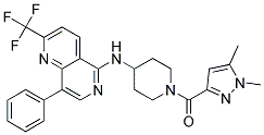 N-(1-[(1,5-DIMETHYL-1H-PYRAZOL-3-YL)CARBONYL]PIPERIDIN-4-YL)-8-PHENYL-2-(TRIFLUOROMETHYL)-1,6-NAPHTHYRIDIN-5-AMINE Struktur