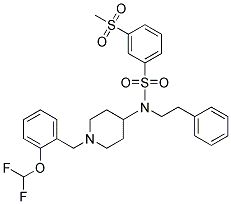 N-(1-[2-(DIFLUOROMETHOXY)BENZYL]PIPERIDIN-4-YL)-3-(METHYLSULFONYL)-N-(2-PHENYLETHYL)BENZENESULFONAMIDE Struktur