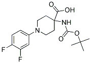 4-(TERT-BUTOXYCARBONYLAMINO)-1-(3,4-DIFLUOROPHENYL)PIPERIDINE-4-CARBOXYLIC ACID Struktur