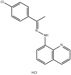 8-(2-[(Z)-1-(4-CHLOROPHENYL)ETHYLIDENE]HYDRAZINO)QUINOLINIUM CHLORIDE Struktur