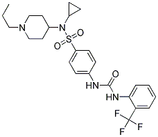 N-[4-((CYCLOPROPYL(1-PROPYLPIPERIDIN-4-YL)AMINO)SULPHONYL)PHENYL]-N'-(2-(TRIFLUOROMETHYL)PHENYL)UREA Struktur