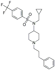 N-(CYCLOPROPYLMETHYL)-N-[1-(3-PHENYLPROPYL)PIPERIDIN-4-YL]-4-(TRIFLUOROMETHYL)BENZENESULFONAMIDE Struktur