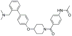 N-(4-([4-((2'-[(DIMETHYLAMINO)METHYL]BIPHENYL-4-YL)OXY)PIPERIDIN-1-YL]CARBONYL)PHENYL)ACETAMIDE Struktur