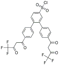 1,1'-[4'-(CHLOROSULFONYL)-O-TERPHENYL-4,4''-DIYL]BIS(4,4,4-TRIFLUORO-1,3-BUTANEDIONE) Struktur