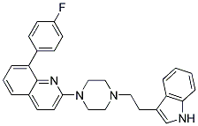 8-(4-FLUOROPHENYL)-2-(4-[2-(1H-INDOL-3-YL)ETHYL]PIPERAZIN-1-YL)QUINOLINE Struktur