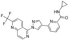 N-CYCLOPROPYL-6-(1-[2-(TRIFLUOROMETHYL)-1,6-NAPHTHYRIDIN-5-YL]-1H-PYRAZOL-4-YL)PYRIDINE-2-CARBOXAMIDE Struktur