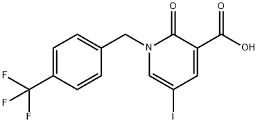 5-IODO-2-OXO-1-[4-(TRIFLUOROMETHYL)BENZYL]-1,2-DIHYDRO-3-PYRIDINECARBOXYLIC ACID Struktur