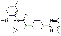 N-(CYCLOPROPYLMETHYL)-N-[1-(4,6-DIMETHYLPYRIMIDIN-2-YL)PIPERIDIN-4-YL]-N'-(2-METHOXY-5-METHYLPHENYL)UREA Struktur