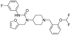 N-(1-[2-(DIFLUOROMETHOXY)BENZYL]PIPERIDIN-4-YL)-N'-(3-FLUOROPHENYL)-N-(2-FURYLMETHYL)UREA Struktur