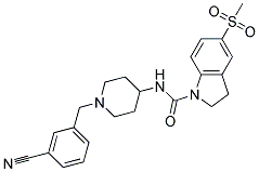 N-[1-(3-CYANOBENZYL)PIPERIDIN-4-YL]-5-(METHYLSULFONYL)INDOLINE-1-CARBOXAMIDE Struktur