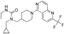 N-(CYCLOPROPYLMETHYL)-N'-ETHYL-N-((1-[2-(TRIFLUOROMETHYL)-1,6-NAPHTHYRIDIN-5-YL]PIPERIDIN-4-YL)METHYL)UREA Struktur