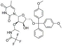 2'-O-(TRIFLUOROACETYLAMINOETHYL)-5'-O-(4,4'-DIMETHOXYTRITYL)-5-METHYLURIDINE Struktur