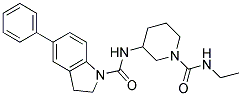 N-(1-[(ETHYLAMINO)CARBONYL]PIPERIDIN-3-YL)-5-PHENYLINDOLINE-1-CARBOXAMIDE Struktur