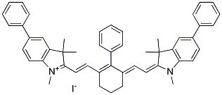 3-ETHYL-2-[(3-([3-ETHYL-1,3-BENZOTHIAZOL-2(3H)-YLIDENE]METHYL)-2,5,5-TRIMETHYL-2-CYCLOHEXEN-1-YLIDENE)METHYL]-1,3-BENZOTHIAZOL-3-IUM IODIDE Struktur