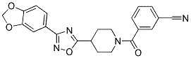 3-((4-[3-(1,3-BENZODIOXOL-5-YL)-1,2,4-OXADIAZOL-5-YL]PIPERIDIN-1-YL)CARBONYL)BENZONITRILE Struktur