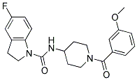 5-FLUORO-N-[1-(3-METHOXYBENZOYL)PIPERIDIN-4-YL]INDOLINE-1-CARBOXAMIDE Struktur