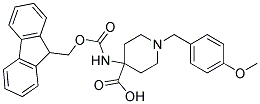 4-(((9H-FLUOREN-9-YL)METHOXY)CARBONYLAMINO)-1-(4-METHOXYBENZYL)PIPERIDINE-4-CARBOXYLIC ACID Struktur