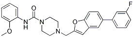 4-([5-(3-FLUOROPHENYL)-1-BENZOFURAN-2-YL]METHYL)-N-(2-METHOXYPHENYL)PIPERAZINE-1-CARBOXAMIDE Struktur