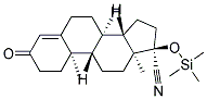 (8R,9S,10R,13S,14S,17R)-10,13-DIMETHYL-3-OXO-17-TRIMETHYLSILANYLOXY-2,3,6,7,8,9,10,11,12,13,14,15,16,17-TETRADECAHYDRO-1H-CYCLOPENTA[A]PHENANTHRENE-17-CARBONITRILE Struktur