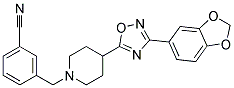 3-((4-[3-(1,3-BENZODIOXOL-5-YL)-1,2,4-OXADIAZOL-5-YL]PIPERIDIN-1-YL)METHYL)BENZONITRILE Struktur