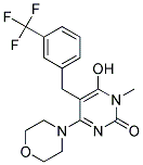 6-HYDROXY-1-METHYL-4-MORPHOLIN-4-YL-5-[3-(TRIFLUOROMETHYL)BENZYL]PYRIMIDIN-2(1H)-ONE Struktur