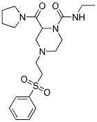 N-ETHYL-4-[2-(PHENYLSULFONYL)ETHYL]-2-(PYRROLIDIN-1-YLCARBONYL)PIPERAZINE-1-CARBOXAMIDE Struktur