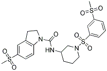 5-(METHYLSULFONYL)-N-(1-([3-(METHYLSULFONYL)PHENYL]SULFONYL)PIPERIDIN-3-YL)INDOLINE-1-CARBOXAMIDE Struktur