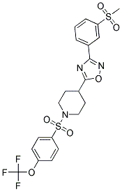 4-(3-[3-(METHYLSULFONYL)PHENYL]-1,2,4-OXADIAZOL-5-YL)-1-([4-(TRIFLUOROMETHOXY)PHENYL]SULFONYL)PIPERIDINE Struktur