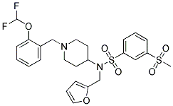 N-(1-[2-(DIFLUOROMETHOXY)BENZYL]PIPERIDIN-4-YL)-N-(2-FURYLMETHYL)-3-(METHYLSULFONYL)BENZENESULFONAMIDE Struktur