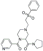 4-[2-(PHENYLSULFONYL)ETHYL]-1-(PYRIDIN-3-YLCARBONYL)-2-(PYRROLIDIN-1-YLCARBONYL)PIPERAZINE Struktur