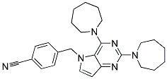 4-(2,4-BIS-AZEPAN-1-YL-PYRROLO[3,2-D]PYRIMIDIN-5-YLMETHYL)-BENZONITRILE Struktur