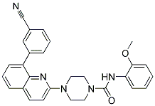 4-[8-(3-CYANOPHENYL)QUINOLIN-2-YL]-N-(2-METHOXYPHENYL)PIPERAZINE-1-CARBOXAMIDE Struktur