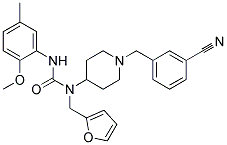 N-[1-(3-CYANOBENZYL)PIPERIDIN-4-YL]-N-(2-FURYLMETHYL)-N'-(2-METHOXY-5-METHYLPHENYL)UREA Struktur