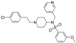 N-(1-[2-(4-CHLOROPHENYL)ETHYL]PIPERIDIN-4-YL)-3-METHOXY-N-(PYRIDIN-3-YLMETHYL)BENZENESULFONAMIDE Struktur