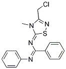 N-[(5Z)-3-(CHLOROMETHYL)-4-METHYL-1,2,4-THIADIAZOL-5(4H)-YLIDENE]-N'-PHENYLBENZENECARBOXIMIDAMIDE Struktur