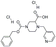 4-PYRIDIN-3-YLMETHYL-PIPERAZINE-1,3-DICARBOXYLIC ACID 1-BENZYL ESTER DIHYDROCHLORIDE Struktur